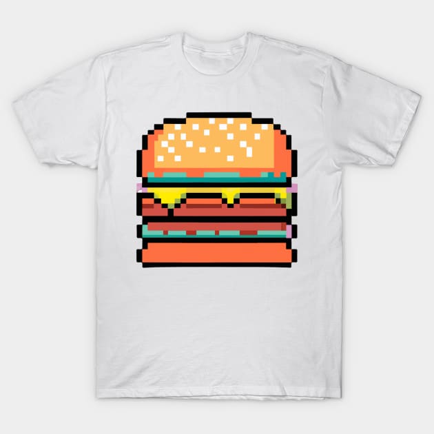 Pixel art burger 1 T-Shirt by BoutiqueDruide
